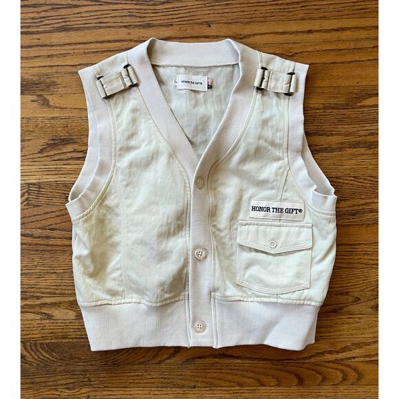 Honor The Gift Cream Fishing Waist Coat Jacket Vest   Mens Size Medium - Picture 3 of 8